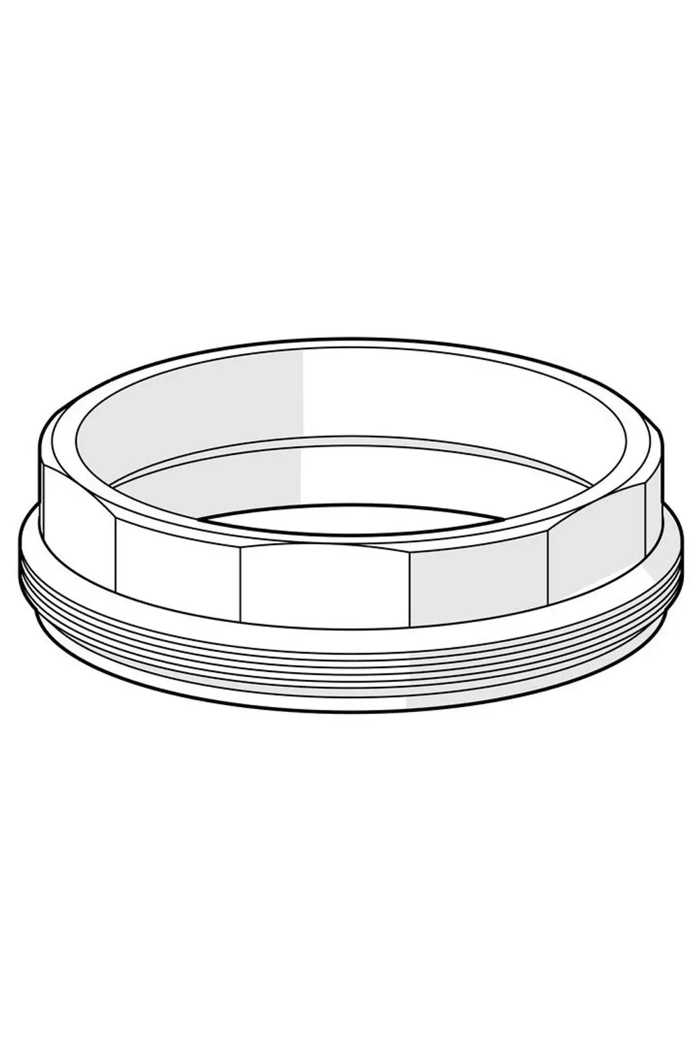 Gegenmutter von HANSA, runde Form mit Gewinde und flachen Seiten. Das Produkt zeigt eine einfache, funktionale Bauweise ohne zusätzliche Details.